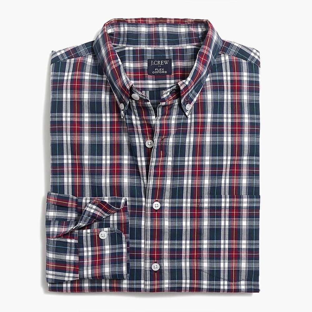 NWT J. Crew Plaid Slim Flex Wash